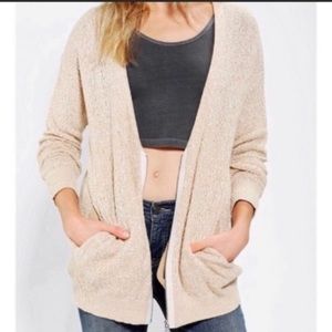 Silence + Noise 1/2 Zip Tan Cardigan